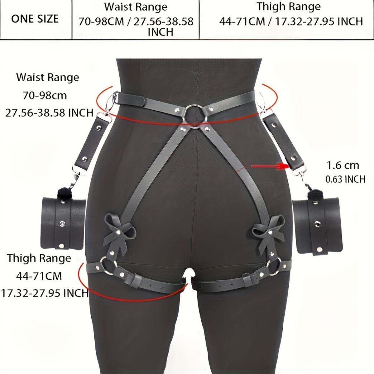 Leather bondage suit for flirting and bondage props