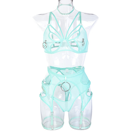 European Style Lingerie Set with Metal Accessories