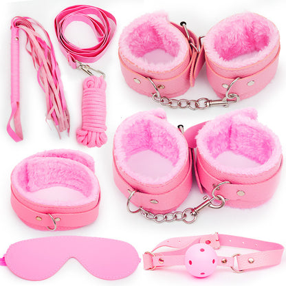 SM Seven-piece plush leather bondage set