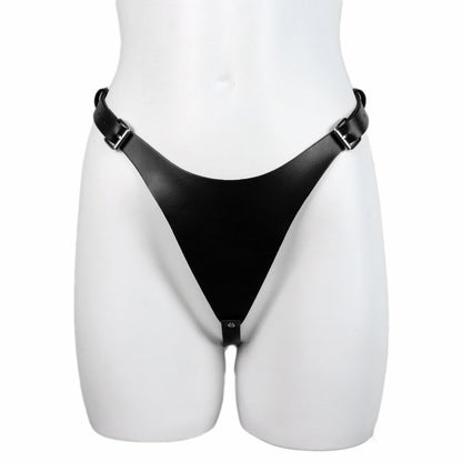 Sexy Leather Bondage Pants Adjustable Waistband