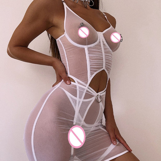 Fishbone Lace Backless Lingerie Set