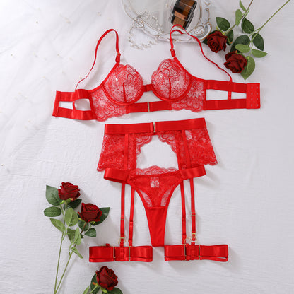 Lingerie Hollow-Out Lace-Up Lingerie Set