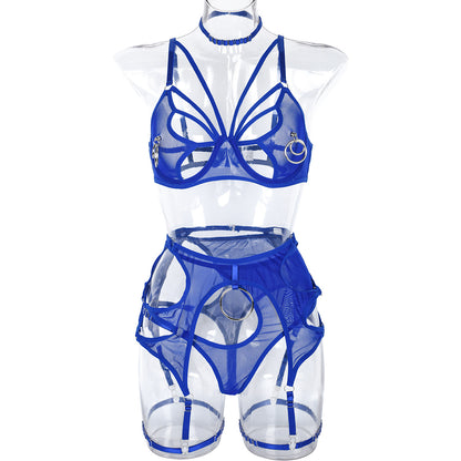 European Style Lingerie Set with Metal Accessories